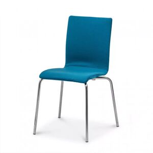 Inoff Chaise Lami - Revêtement intégral, Piètement Argent, Tissu LT136 Power Blue