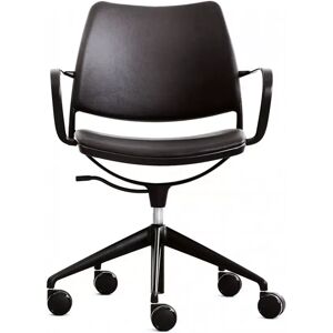 Chaise Gas Task Chair, Couleur Black Ecoleather, Structure / pieds Blanc