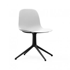 Normann Copenhagen Chaise de conference Form - Support pivotant, Couleur Blanc, Structure / Pieds Aluminium noir