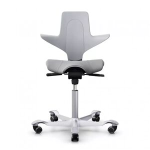 HÅG Capisco Puls 8020 - Chaise de bureau ergonomique pour une assise active, Couleur Gris, Piètement  Silver, Vérin 265 mm, Repose-pieds Sans
