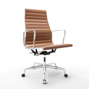 Vitra Chaise Vitra Aluminium Chair Eames 119 - Cuir, Couleur de cuir Cognac