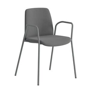 Smålandsmöbler Chaise Choice - en tissu, Finition Mörkgrå / Silvergrå, Accoudoirs Avec