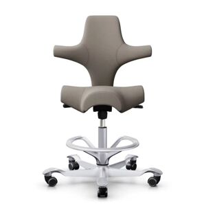 HÅG Capisco 8106 - Chaise ergonomique, Couleur Beige (SC60129), Piètement   Argenté, Vérin 200 mm, Repose-pieds Avec - Publicité
