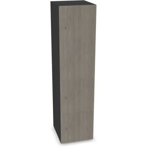 Narbutas Meuble casiers Choice - 1 grande porte, 2 petites portes, Couleur Dark Grey / Grey Wood