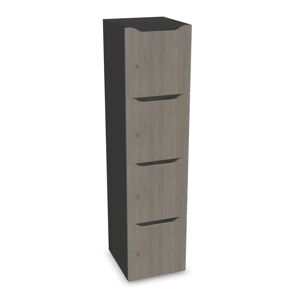 Narbutas Meuble casiers Choice - 4 portes avec fente courrier, Couleur Dark Grey / Grey Wood
