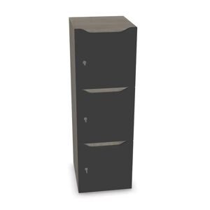 Narbutas Meuble casiers Choice - 3 portes avec fente courrier, Couleur Grey Wood / Dark Grey