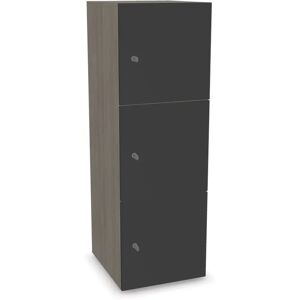 Narbutas Meuble casiers Choice - 3 portes, Couleur Grey Wood / Dark Grey