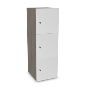 Narbutas Meuble casiers Choice - 3 portes, Couleur Grey Wood / White door