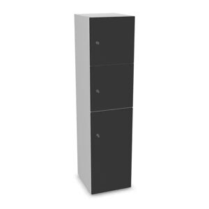 Narbutas Meuble casiers Choice - 2 petites portes, 1 grande porte, Couleur White / Dark Grey