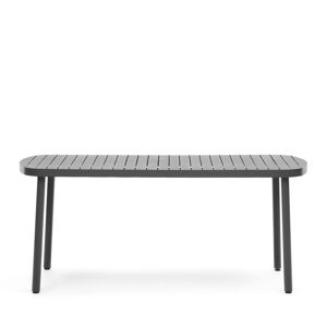 Kave Home Joncols - Table à manger de jardin aux bords arrondis en aluminium 180x90cm - Couleur - Gris