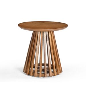Drawer Jambi - Table d'appoint ronde en bois massif ø50cm - Couleur - Bois foncé