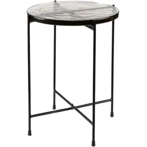 Drawer Safi - Table d'appoint ronde en verre recyclé et métal ø38cm - Couleur - Transparent