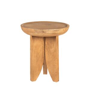 Drawer Jepara - Table d'appoint ronde en bois massif ø45cm - Couleur - Bois clair