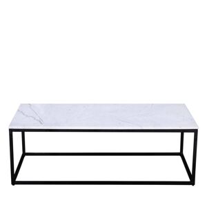 Drawer Saku - Table basse en marbre blanc et métal 120x65cm - Couleur - Blanc