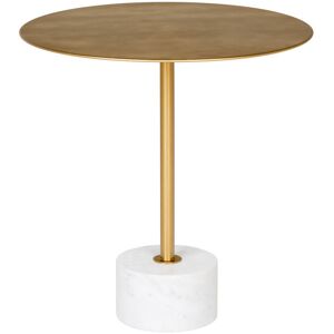 House Nordic Lecco - Table d'appoint en effet laiton et marbre ø51cm - Couleur - Laiton