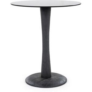 By-Boo Boogie - Table d'appoint ronde en verre et bois de manguier ø60cm - Couleur - Noir