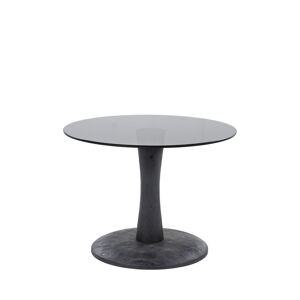 By-Boo Boogie - Table d'appoint ronde en verre et bois de manguier ø55cm - Couleur - Noir