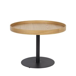 No name Yuri - Table d'appoint ronde en bois et métal ø56cm - Couleur - Bois clair