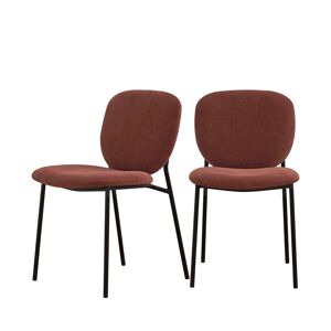 Drawer Dalby - Lot de 2 chaises en tissu et métal - Couleur - Rouille