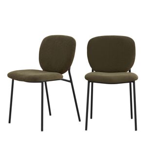 Drawer Dalby - Lot de 2 chaises en tissu et métal - Couleur - Vert