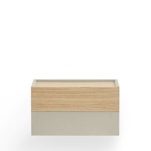 Teulat Otto - Table de chevet murale 2 tiroirs en bois - Couleur - Beige