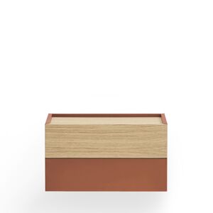 Teulat Otto - Table de chevet murale 2 tiroirs en bois - Couleur - Rouge brique
