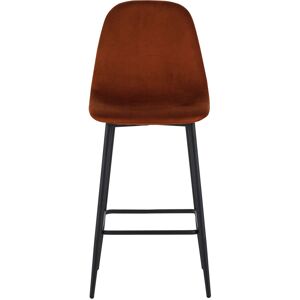 No name Heki - Lot de 4 tabourets de bar en velours 65cm - Couleur - Rouille