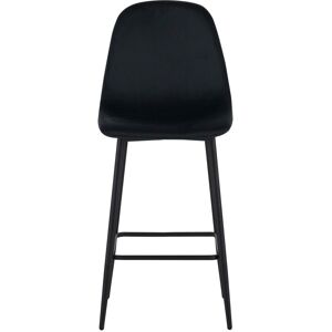 No name Heki - Lot de 4 tabourets de bar en velours 65cm - Couleur - Noir