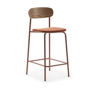 No name Arno - Lot de 2 chaises de bar en tissu et métal 66 cm - Couleur - Rouille