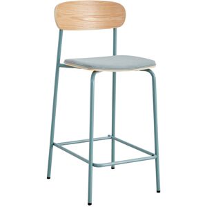 No name Arno - Lot de 2 chaises de bar en tissu et métal 66 cm - Couleur - Vert d'eau