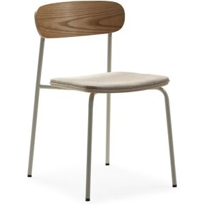 No name Arno - Lot de 2 chaises en tissu et métal - Couleur - Beige