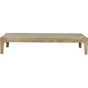 Pomax Livorno - Table basse en travertin et bois - Couleur - Bois clair