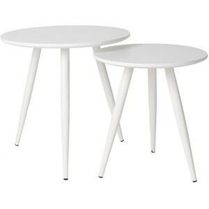 No name Daven - 2 tables d'appoint laquées - Couleur - Blanc