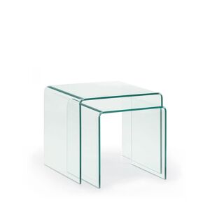 Kave Home Burano - 2 tables basses gigognes en verre - Couleur - Transparent