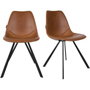 Dutchbone Franky - Lot de 2 chaises vintage - Couleur - Marron