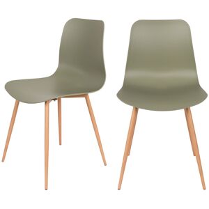 No name Leon - Lot de 2 chaises en résine - Couleur - Vert