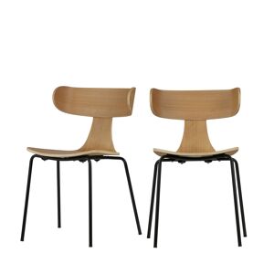 Woood Form - Lot de 2 chaises design empilables - Couleur - Naturel