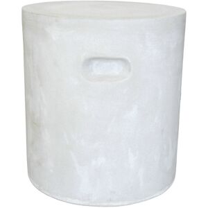 Pomax Fibre - Tabouret rond effet béton - Couleur - Blanc