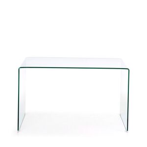 Kave Home Burano - Table de bureau en verre 125x70 cm - Couleur - Transparent