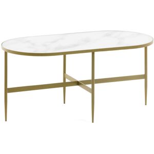 Kave Home Bergondo - Table d'appoint ovale 100x50cm - Couleur - Blanc