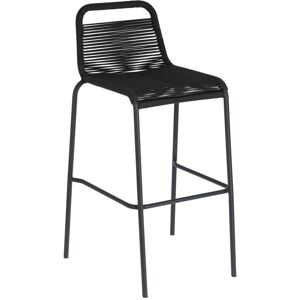 Kave Home Cacocum - Lot de 4 tabourets de bar en métal et corde 74cm - Couleur - Noir