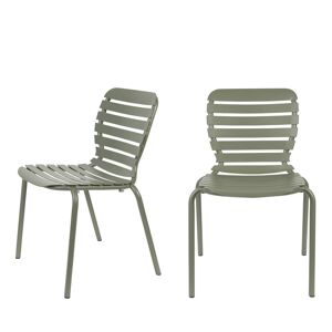 Zuiver Vondel - Lot de 2 chaises de jardin en métal - Couleur - Vert de gris