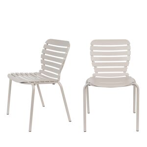 Zuiver Vondel - Lot de 2 chaises de jardin en métal - Couleur - Beige
