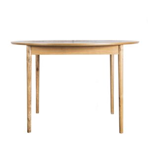 Drawer Hogarn - Table à manger ronde extensible 120-155x120cm - Couleur - Bois clair