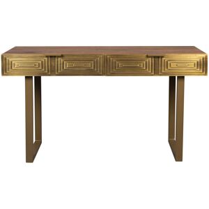 Dutchbone Volan - Console 2 tiroirs en bois - Couleur - Or