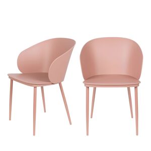 No name Gigi - Lot de 2 chaises en résine et métal - Couleur - Rose