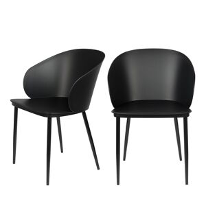 No name Gigi - Lot de 2 chaises en résine et métal - Couleur - Noir