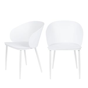 No name Gigi - Lot de 2 chaises en résine et métal - Couleur - Blanc