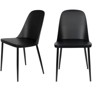 No name Pip - Lot de 2 chaises en résine et métal - Couleur - Noir