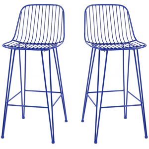 Pomax Ombra - Lot de 2 chaises de bar design en métal 67cm - Couleur - Bleu